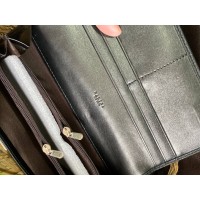 Жіночий базовий гаманець з гладкою еко-шкіри чорного кольору 32484