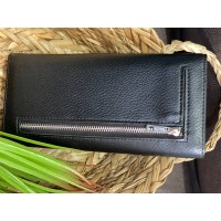 Жіночий гаманець з гладкою еко-шкіри чорного кольору 32485