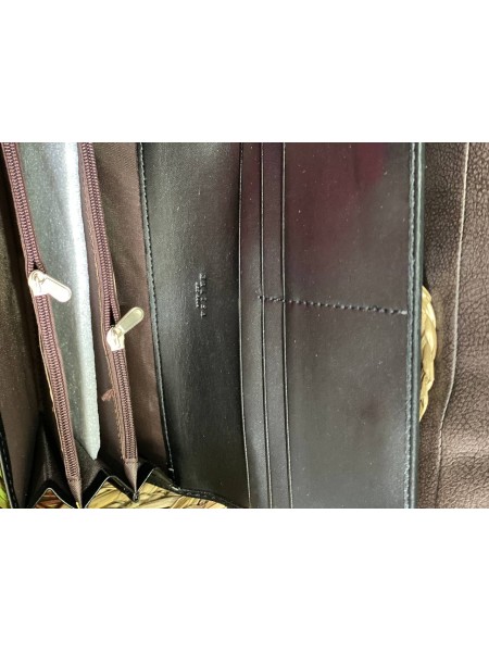 Жіночий гаманець з гладкою еко-шкіри чорного кольору 32485