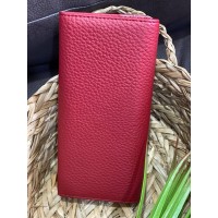 Женский кошелек из пористой эко-кожи бордового цвета 32487