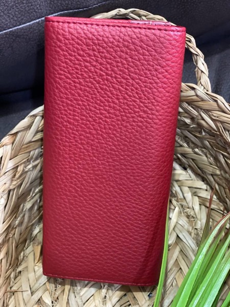 Жіночий гаманець з пористої еко-шкіри бордового кольору 32487