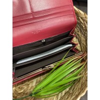 Женский кошелек из пористой эко-кожи бордового цвета 32487