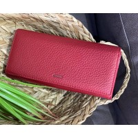 Женский кошелек из пористой эко-кожи бордового цвета 32487