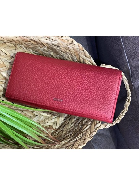 Жіночий гаманець з пористої еко-шкіри бордового кольору 32487