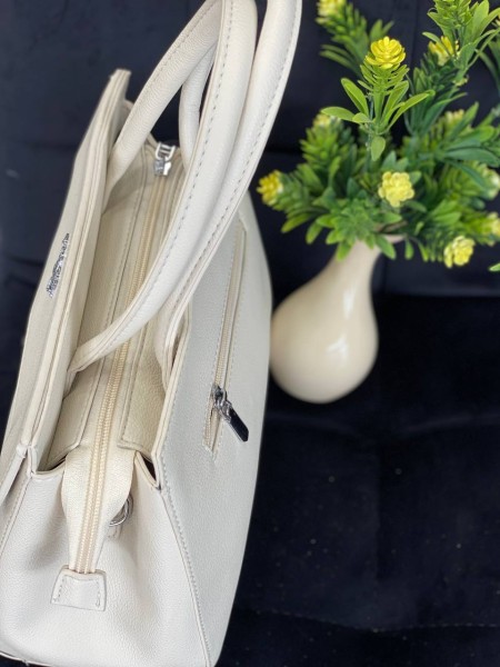 Жіноча компактна сумка з еко-шкіри бiлого кольору 32492