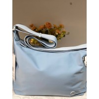 Жіноча повсякденна сумка через плече з еко-шкіри блакитного кольору 32510