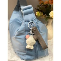 Жіноча повсякденна сумка через плече з еко-шкіри блакитного кольору 32510