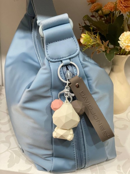 Жіноча повсякденна сумка через плече з еко-шкіри блакитного кольору 32510