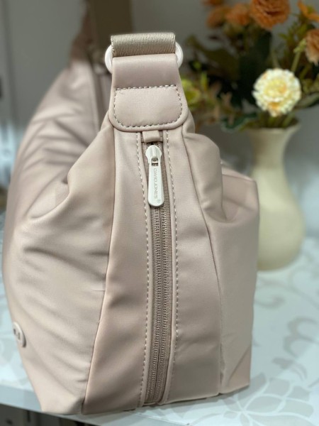 Жіноча повсякденна сумка через плече з еко-шкіри бежевого кольору 32511