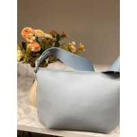 Жіноча базова сумка через плече з еко-шкіри блакитного кольору 32515