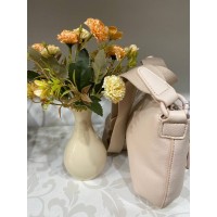 Жіноча базова сумка через плече з еко-шкіри пудрового кольору 32519