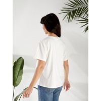 Базова жіноча футболка з малюнком бiлого кольору 32524