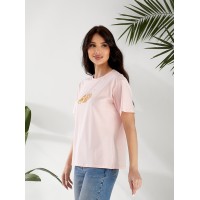 Базова жіноча футболка з малюнком рожевого кольору 32525