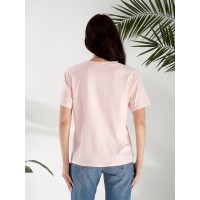 Базова жіноча футболка з малюнком рожевого кольору 32525