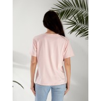 Базова жіноча футболка з написом рожевого кольору 32528