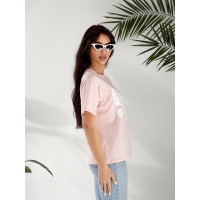 Базова жіноча футболка з написом рожевого кольору 32528