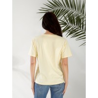 Базова жіноча футболка з написом жовтого кольору 32531