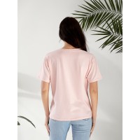 Базова жіноча футболка з малюнком рожевого кольору 32545
