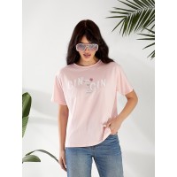 Жіноча футболка з малюнком рожевого кольору 32550