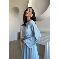 Легка сукня міді з відкритою спинкою блакитного кольору 32562