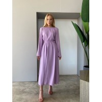 Легка сукня міді з відкритою спинкою лавандового кольору 32563