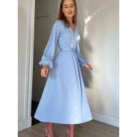 Легка сукня на запах блакитного кольору 32576