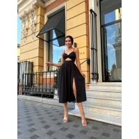 Легка сукня на бретельках чорного кольору 32593