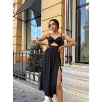 Легка сукня на бретельках чорного кольору 32593