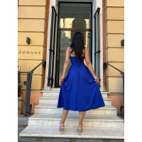 Легкое платье на бретельках синего цвета 32595