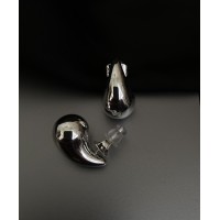 Сережки Краплі застібка - пусет срібного кольору 32596