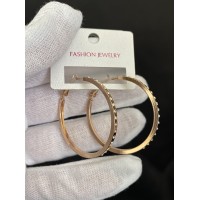 Сережки Кільця з камінням золотого кольору 32599