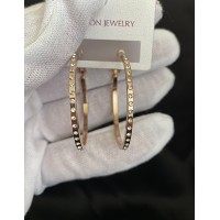 Сережки Кільця з камінням золотого кольору 32599