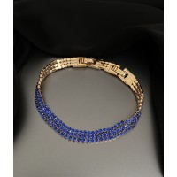 Золотой браслет с синими камнями замок пряжка  32601