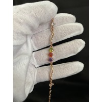 Браслет з камінчиками золотого кольору замок карабін 32604