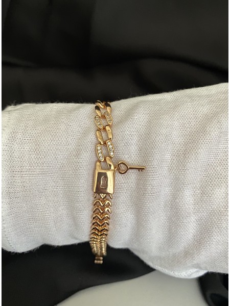 Браслет Ключик золотого кольору пряжка замок 32605