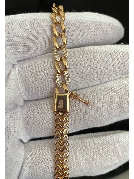 Браслет Ключик золотого кольору пряжка замок 32605