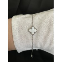 Браслет Конюшина двосторонній срібного кольору замок карабін 32610