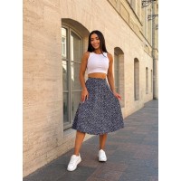 Легкая юбка миди на запах синего цвета 32625