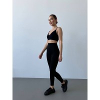 Жіночі лосини зі стягуючим ефектом чорного кольору 32652