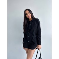 Муслиновый костюм с шортами черного цвета 32654