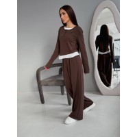 Жіночий прогулянковий костюм коричневого кольору 32655