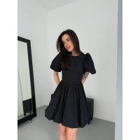 Платье мини с открытой спинкой черного цвета 32658