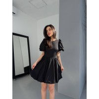 Платье мини с открытой спинкой черного цвета 32658