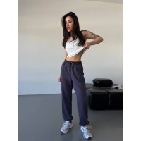 Жіночі спортивні штани графiтового кольору 32711