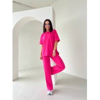 Стильний костюм двійка малинового кольору 32720