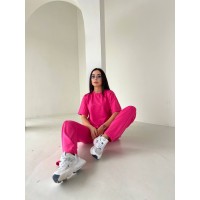 Стильний костюм двійка малинового кольору 32720