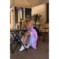 Бавовняний сарафан у клітку рожевого кольору 32741