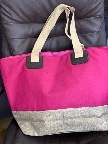 Жіноча пляжна сумка на плече малинового кольору 32742