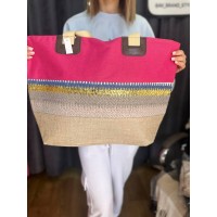 Жіноча пляжна сумка на плече малинового кольору 32742