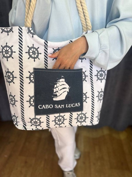 Жіноча пляжна сумка молочного кольору 32749